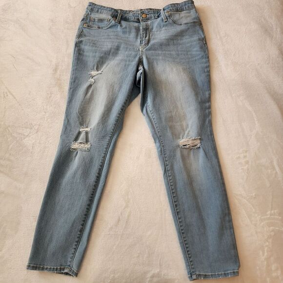 Universal Thread High Rise Jegging Size 16 Light Blue Distressed - Picture 1 of 13